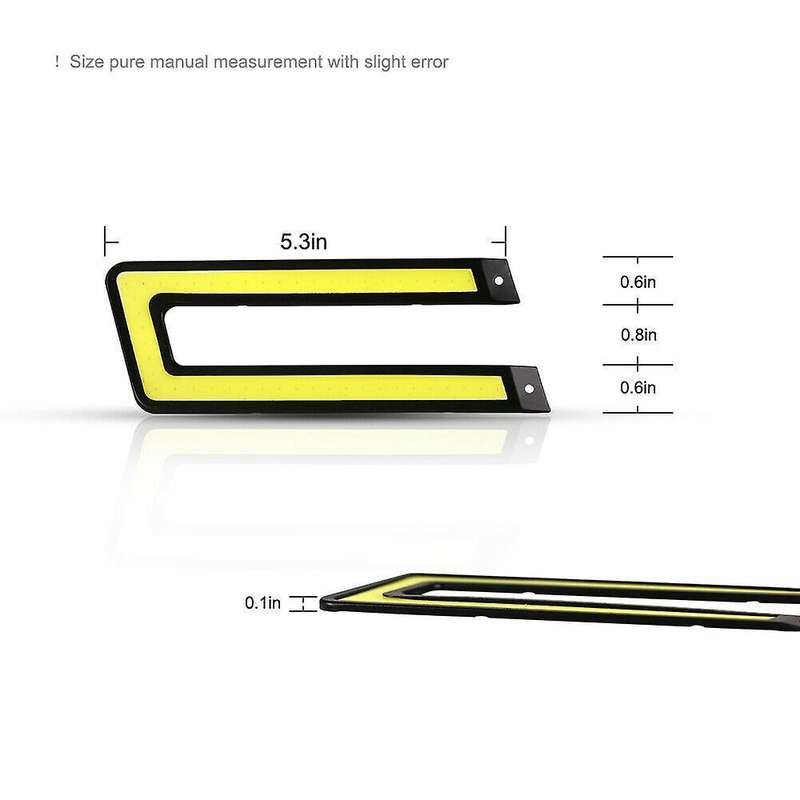 2pcs White Cob Drl Led Daytime Running Light for Universal Car