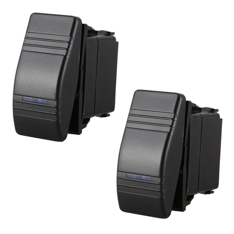 2x 12v 20a Car Boat Rocker Led Light Illuminated Spst On-off Switch