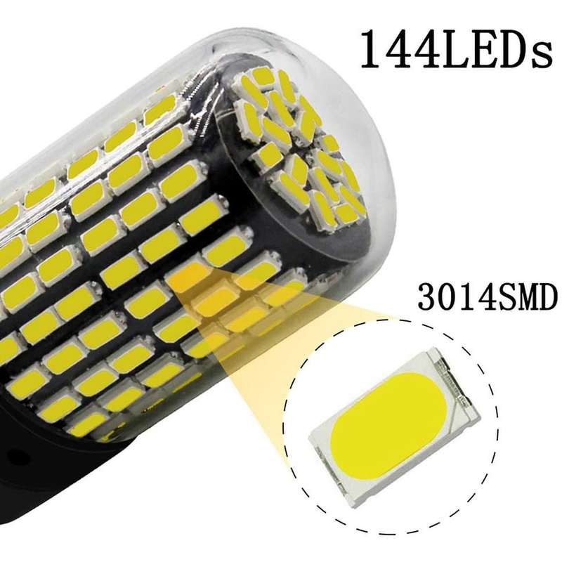 2pcs Led Bulbs 3156 P27w T25 3014 144smd Canbus Lamp Red