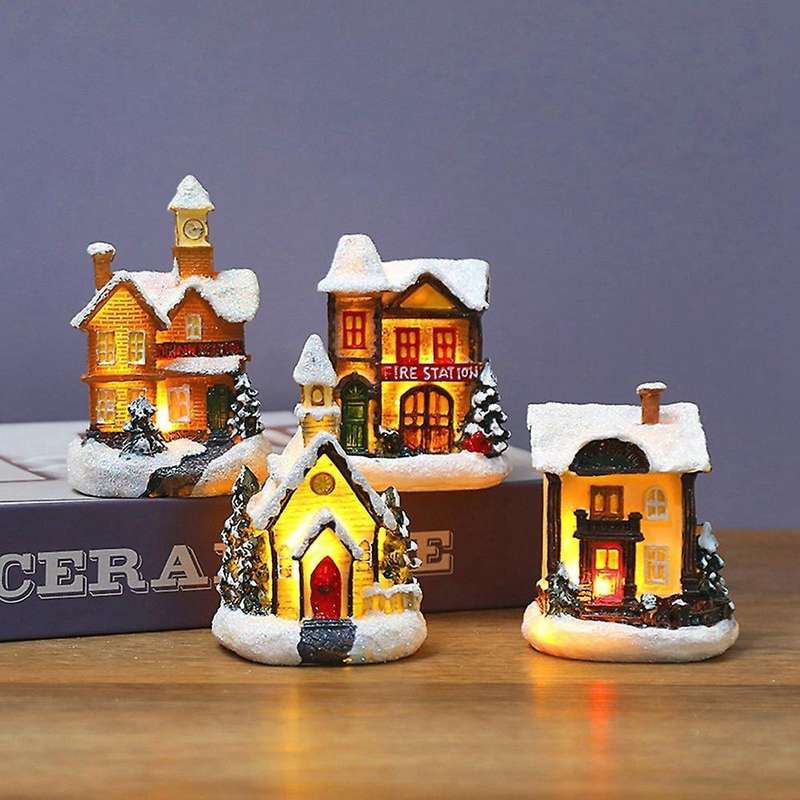 Christmas Luminous Small House Led Warm Lights European-style B