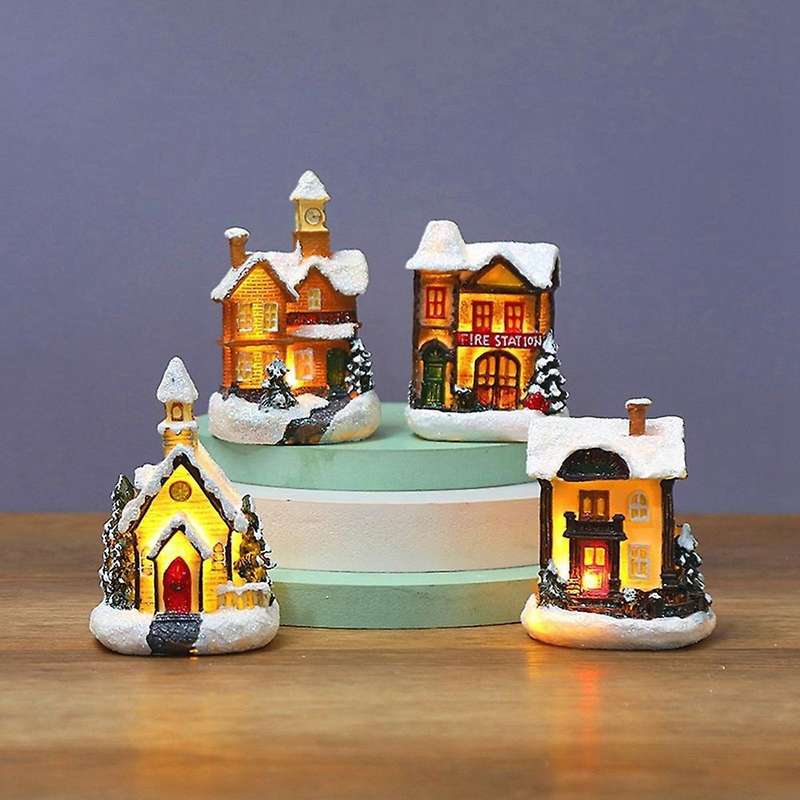 Christmas Luminous Small House Led Warm Lights European-style B