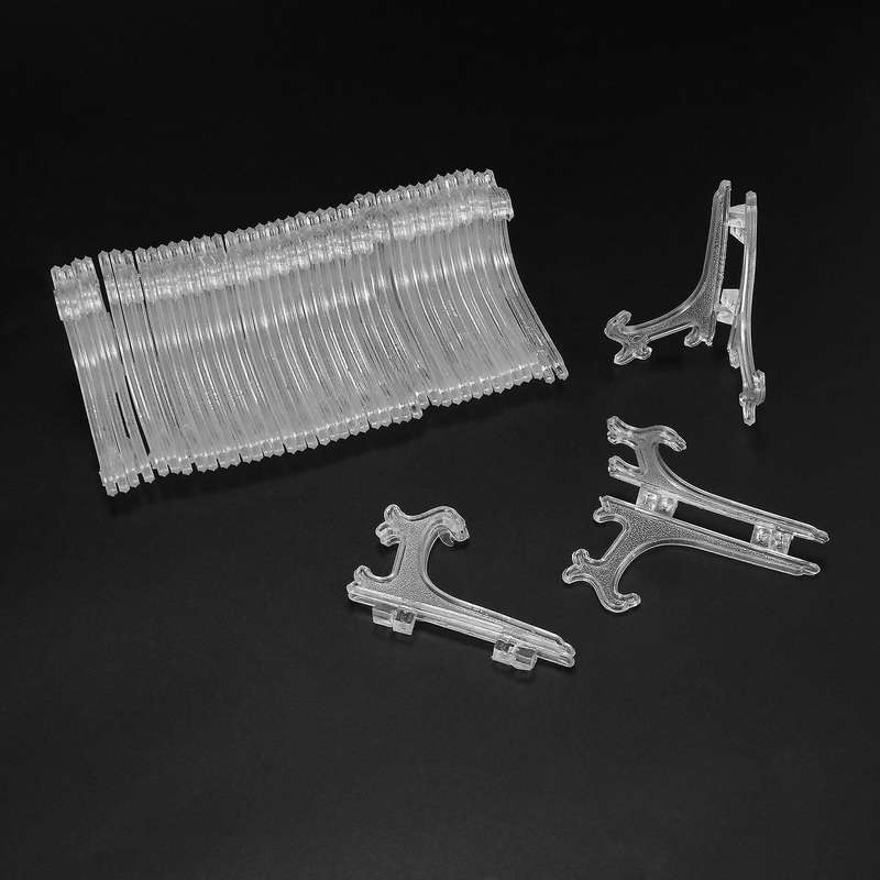 3 Inch Clear Plastic Stand Cookie Holder Display Stand (24 Pack)