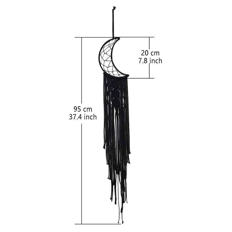 Macrame Boho Black Moon Dream Catcher,nursery Decor Finds Wall Decor