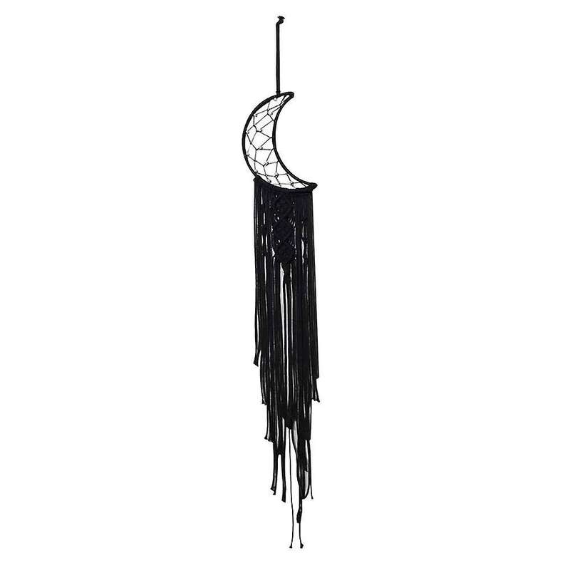 Macrame Boho Black Moon Dream Catcher,nursery Decor Finds Wall Decor