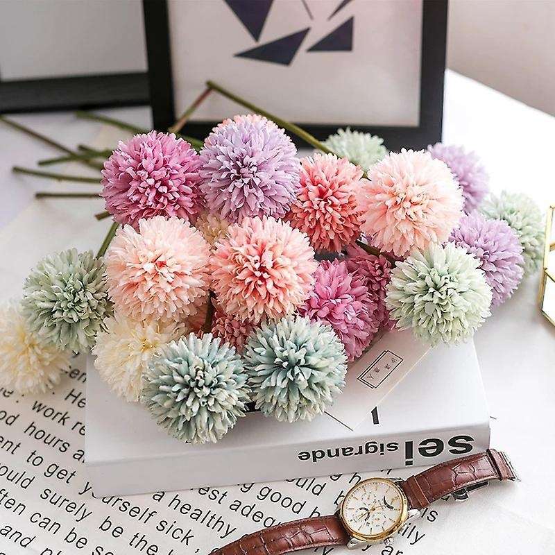 10pcs/bunch Artificial Flower Bouquet Silk Dandelion Flower