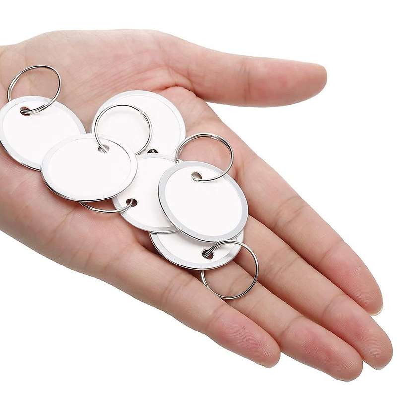 Metal Rim Tags Key Tags Round Paper Tags with Metal Rings(50pcs)