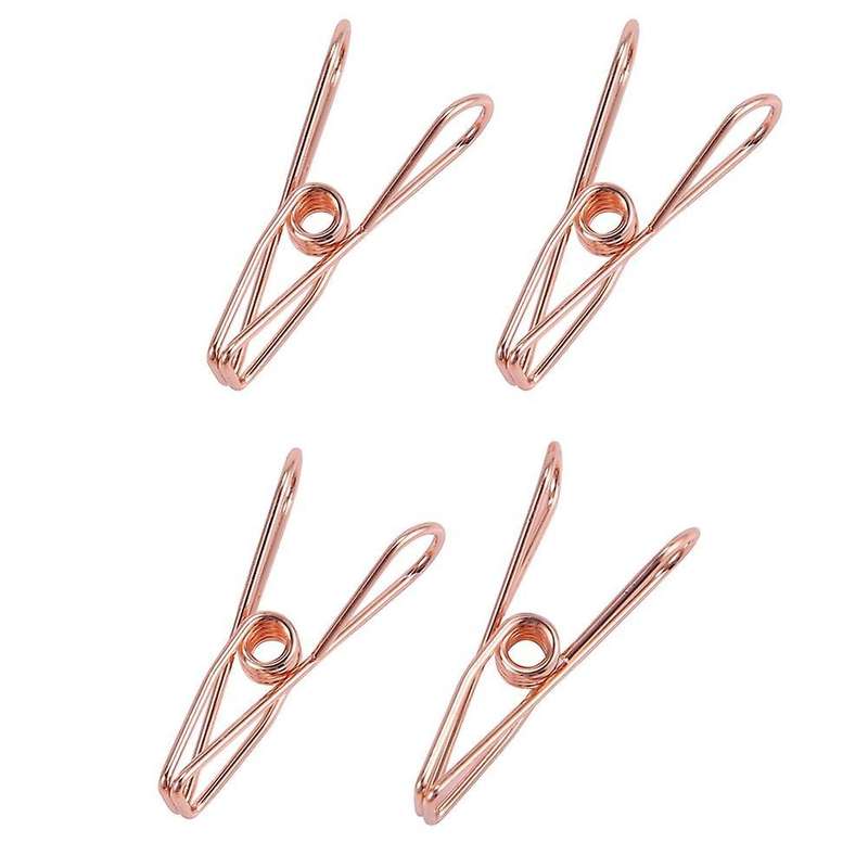 Pack Of 25 Rose Gold Small Metal Clips - Multi-purpose Clothesline