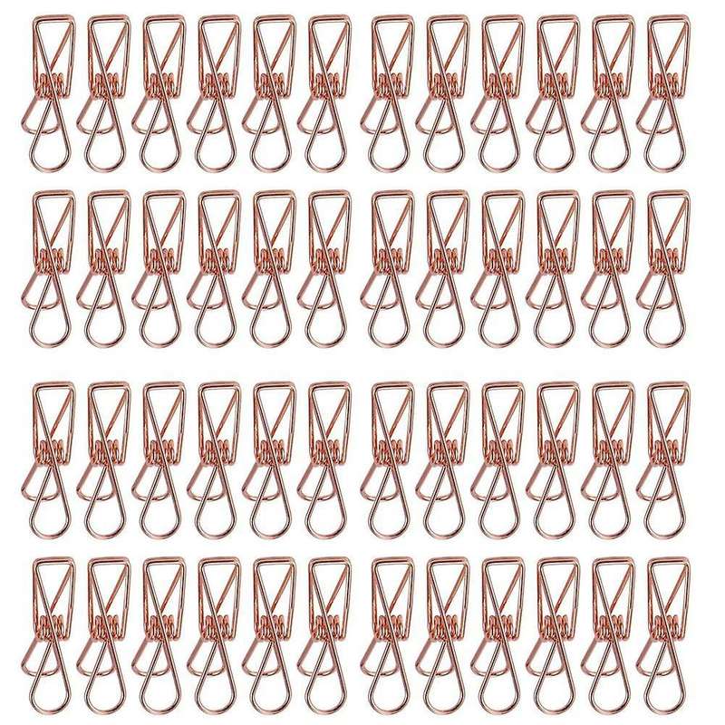 Pack Of 25 Rose Gold Small Metal Clips - Multi-purpose Clothesline