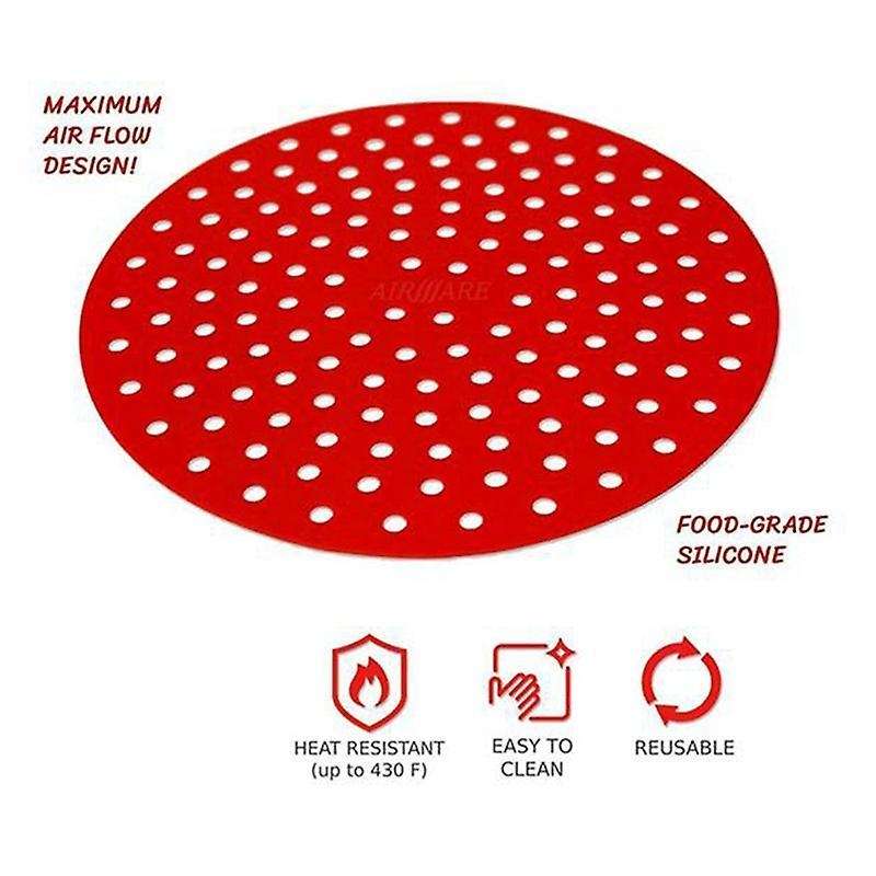 Reusable Air Fryer Liners,non Stick Surface,set Of 3 8inch Red