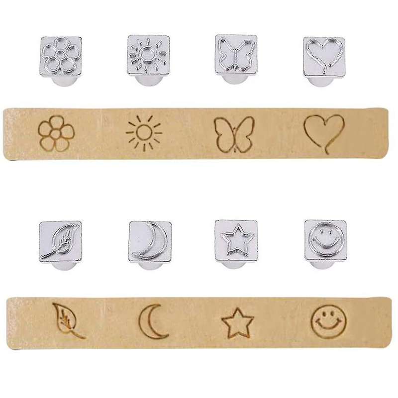 8 Pcs Leather Craft Metal Stamp Set,metal Stamps Punch Set Tool