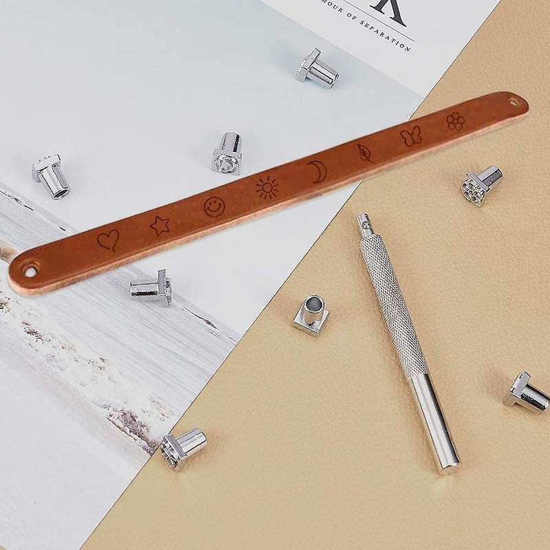 8 Pcs Leather Craft Metal Stamp Set,metal Stamps Punch Set Tool