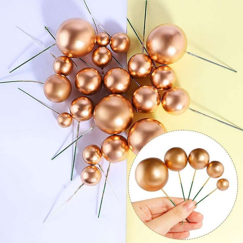 Mini Round Balls Cupcake Toppers Diy Cake Insert Topper for Birthday