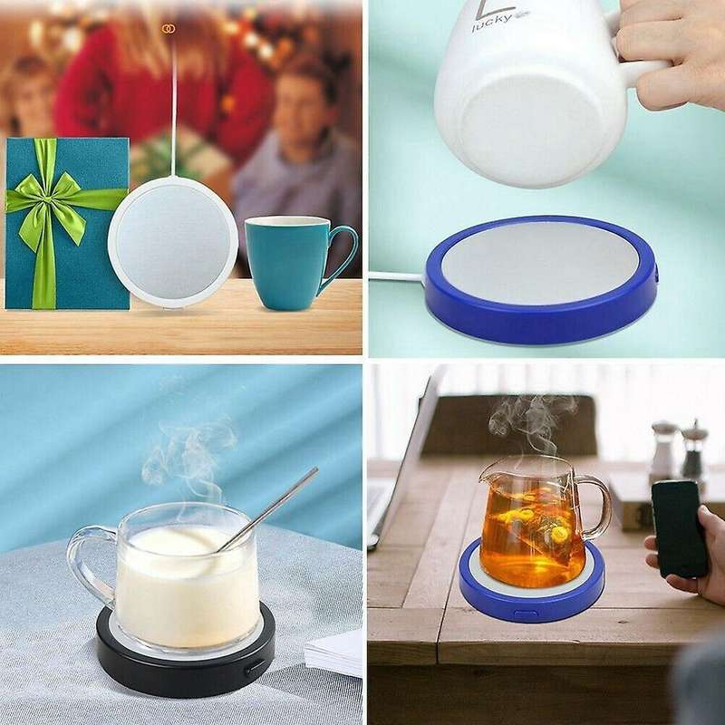 10w Cup Heater Coaster for Tea Mug Pad Rechargeable Usb Warmer -blue