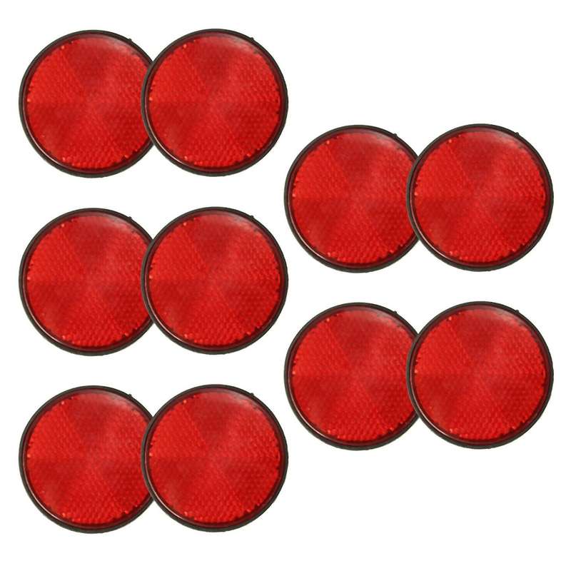 2pcs Round Red Reflector Universal for Motorcycle Atv 5.6 X 0.8cm