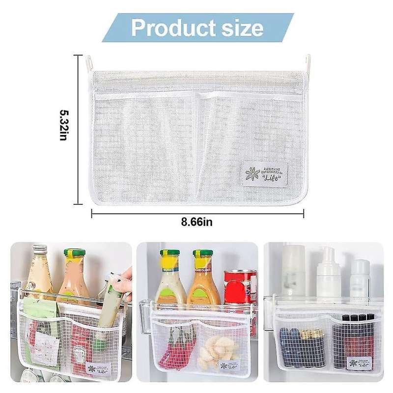 Fridge Hanging Bag for Kitchen Household Sundries Sorting Bag (white)