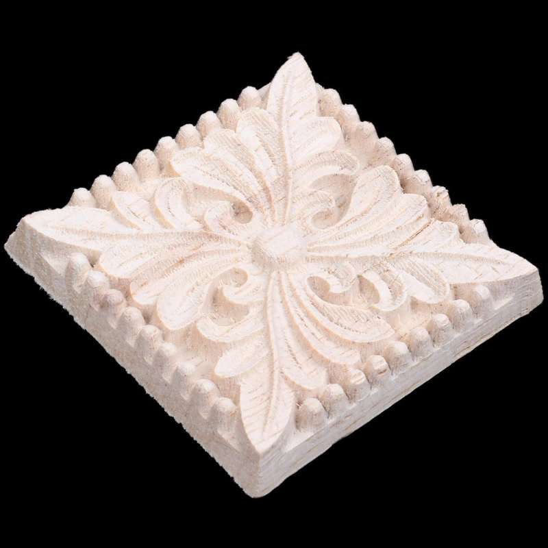 Natural Wood Appliques Wooden Mouldings for Cabinet Door Furniture