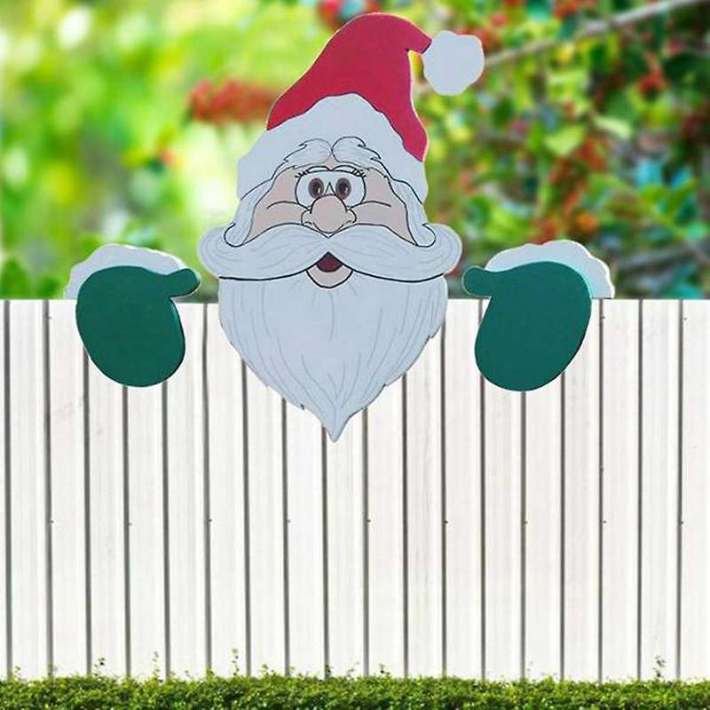 Animal Fence Peeker Christmas Ornaments Decoration Outdoor Festivity