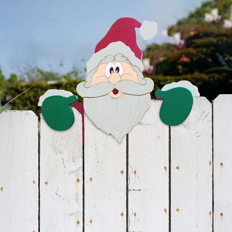 Animal Fence Peeker Christmas Ornaments Decoration Outdoor Festivity