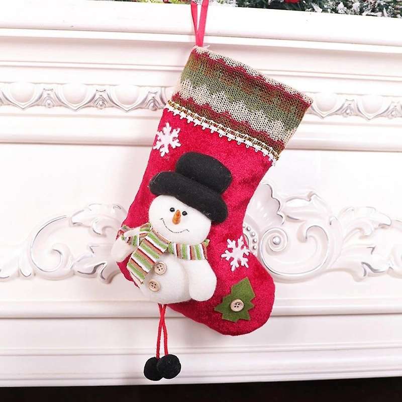 3 Pack Christmas Stockings for Xmas Holiday Party Decoration, B