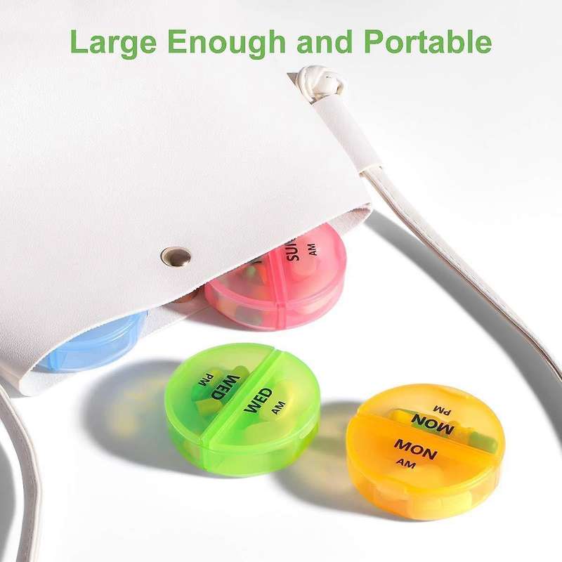 Weekly 7 Day Pill Box 14 Compartments Moisture-proof Medicine Box