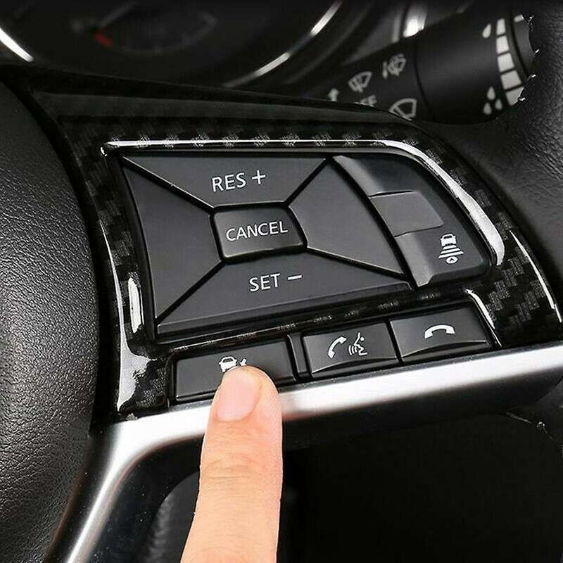 2pcs Carbon Fiber Steering Wheel Strip Cover Trim for Nissan Sentra