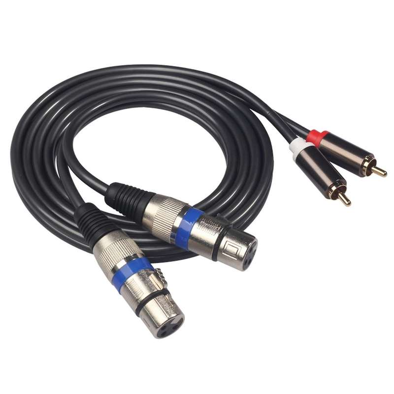 Hifi Audio Cable 2 Rca Male to Xlr 3 Pin Female Mixing Amplifier