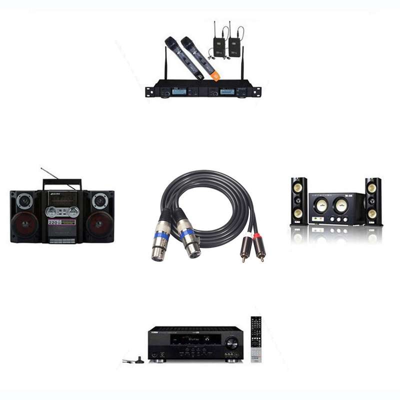 Hifi Audio Cable 2 Rca Male to Xlr 3 Pin Female Mixing Amplifier