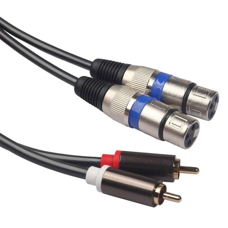 Hifi Audio Cable 2 Rca Male to Xlr 3 Pin Female Mixing Amplifier