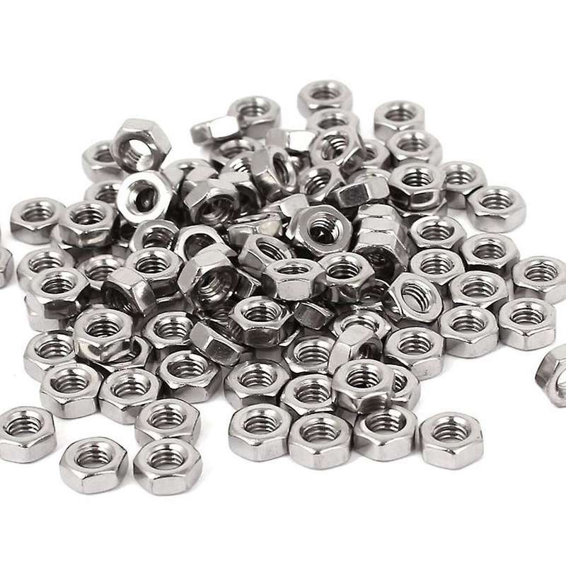 Metric M4 Hex Nut 304 Stainless Steel Fastener Din 934 100pcs