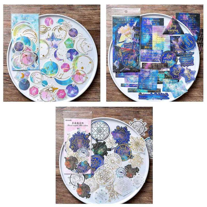 180pcs Galaxy Washi Stickers,for Scrapbooking,diy Arts Crafts,album
