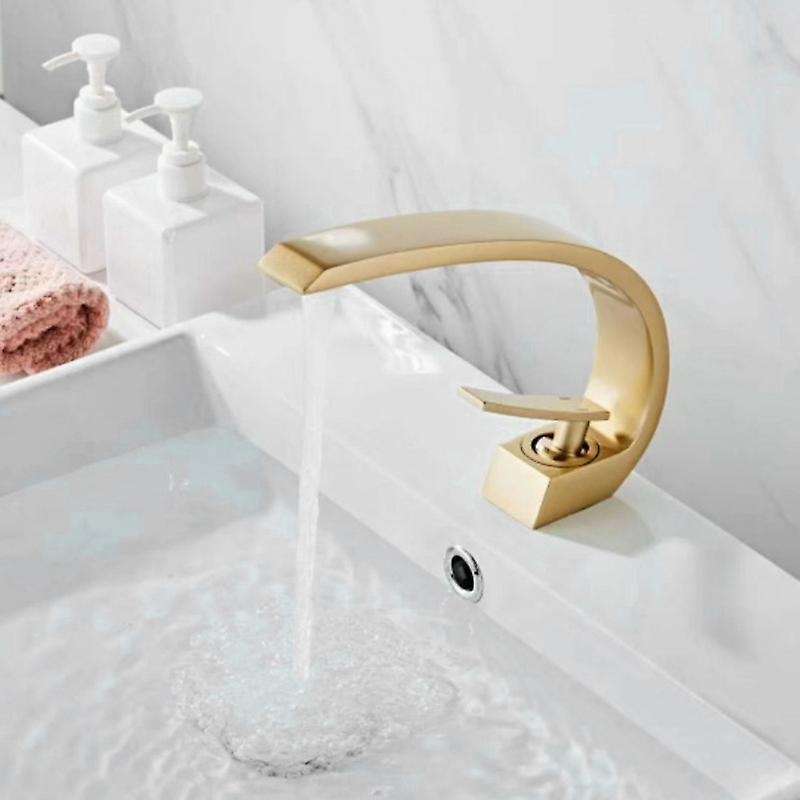 Spout Mixer Faucet Kitchen Bathroom Faucet Single Hole Wall Gold
