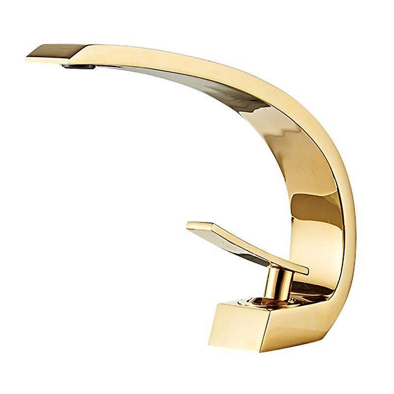Spout Mixer Faucet Kitchen Bathroom Faucet Single Hole Wall Gold