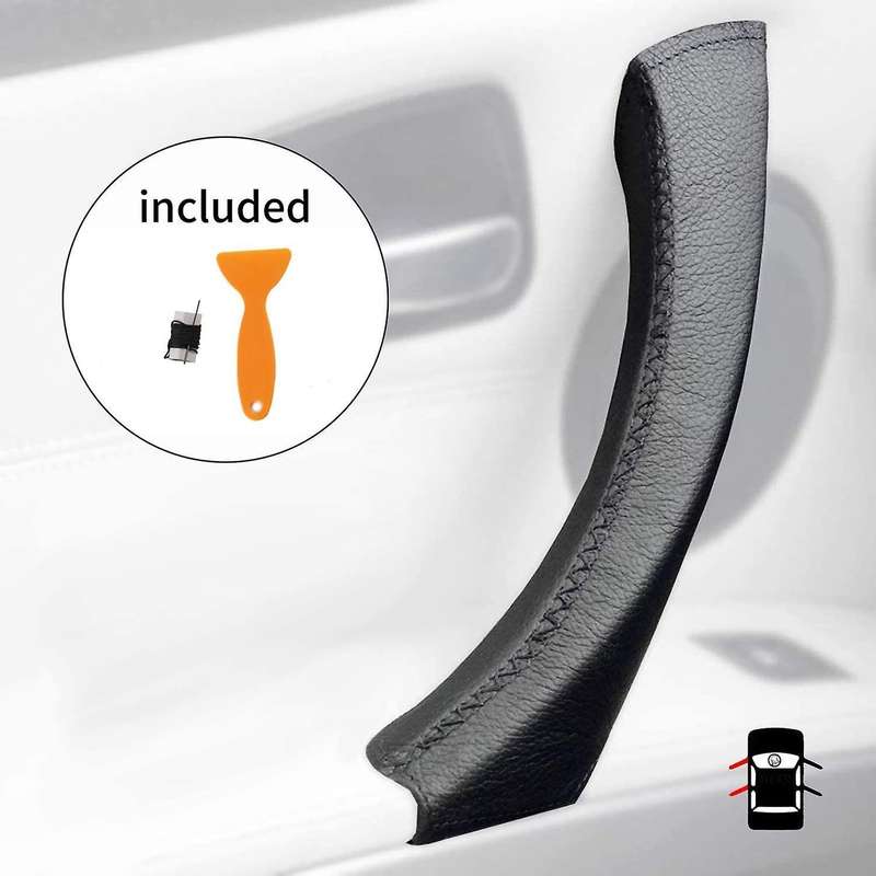 Car Leather Door Handle Cover for Bmw 3 Series E90 E91 Black Left