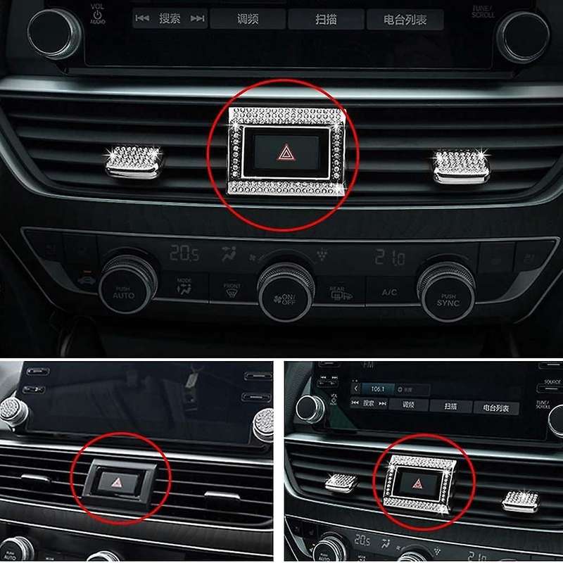 For Honda Accord 10th 2018 -2020 Hazard Warning Button Ring Covers