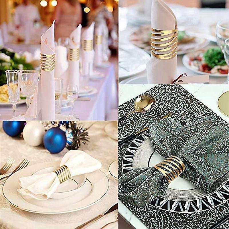Silver Napkin Rings Set for Christmas Everyday Holiday Party