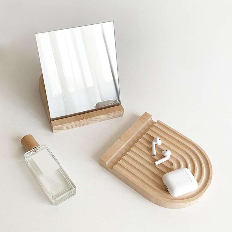 Diy Wooden Storage Serving Tray Food Plate for Jewelry Perfume Tray