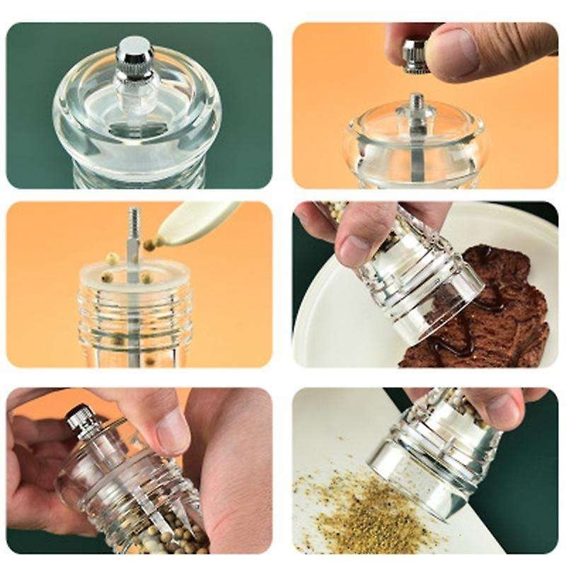Pepper Grinder Acrylic Pepper Powder Bottle Manual Coffee Tool Medium