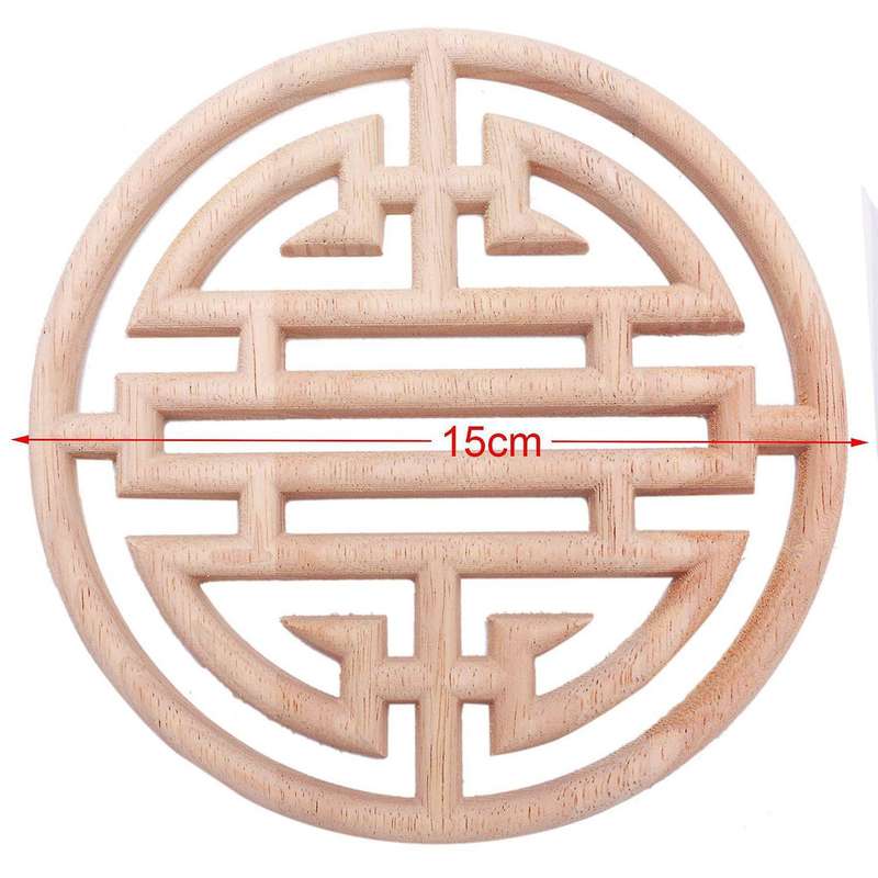 3x European Style Vintage Wood Carved Applique Wooden Carving (15cm)