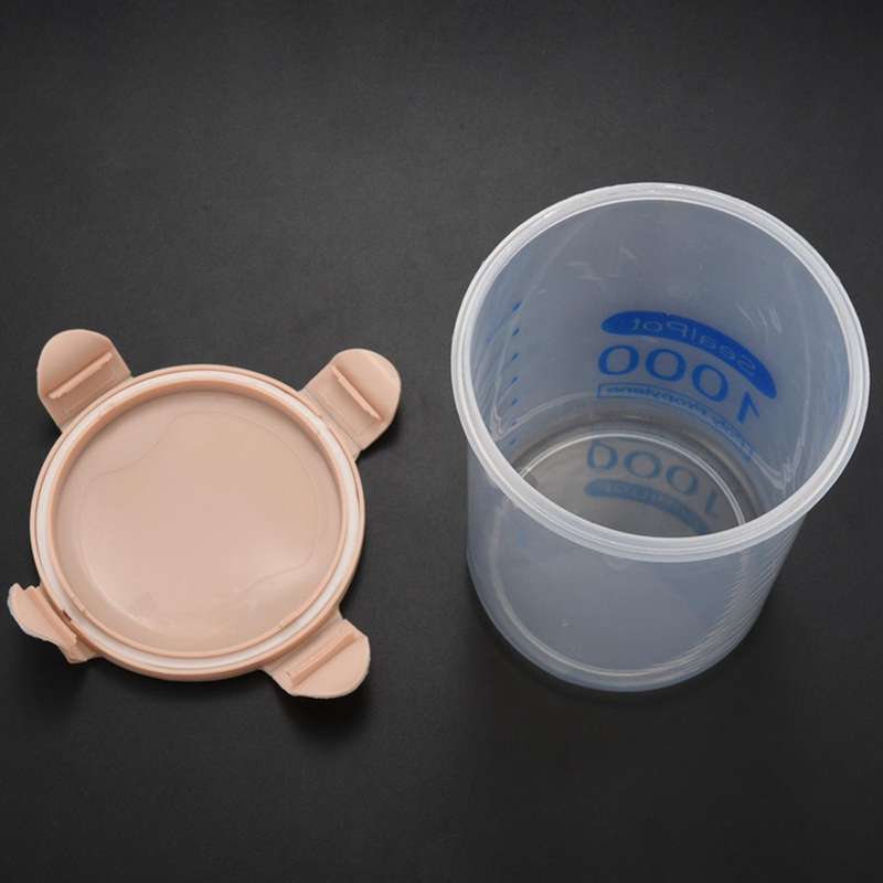 Kitchen Food Container Seal Pot Storage Tank Plastic 1000ml Pink