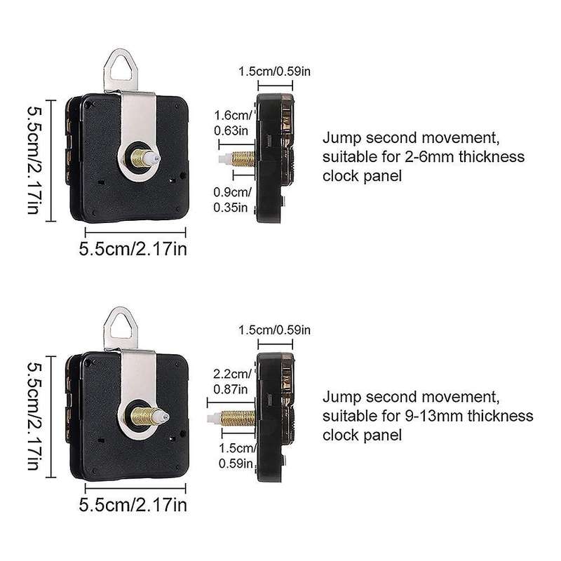 2pcs High Torque Long Shaft Clock Movement, Clock Mechanisms Battery