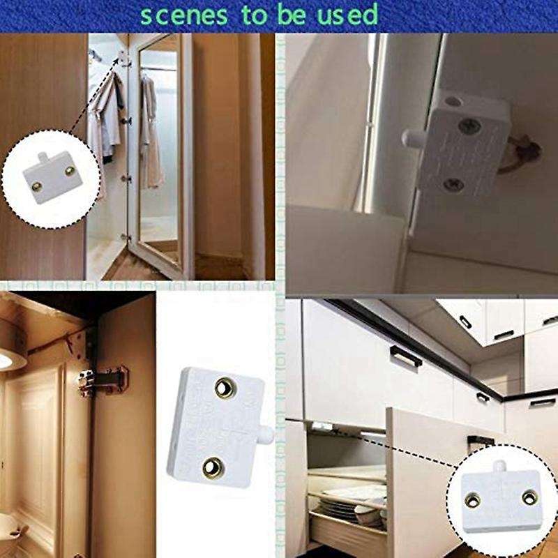 4 Pcs Cabinet Door Lamp Switch Applicable to 12v 24v 110v White