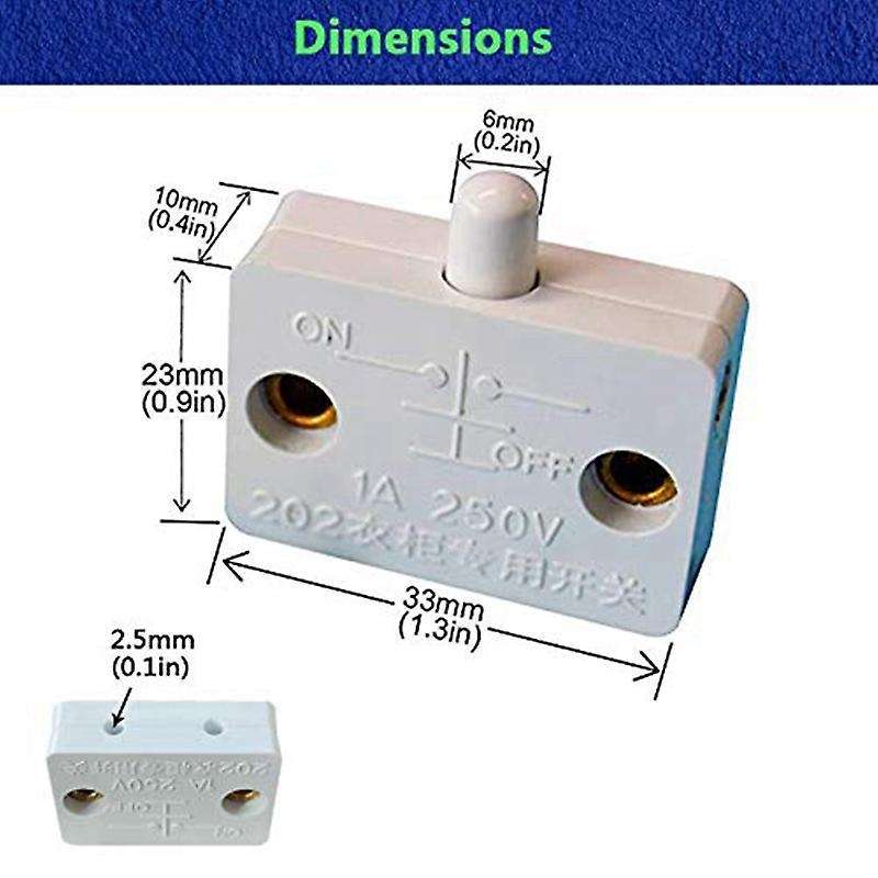 4 Pcs Cabinet Door Lamp Switch Applicable to 12v 24v 110v White