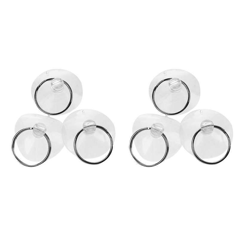 3 Pcs Clear Soft Plastic 3.5cm Dia Suction Cup Key Ring Keyring