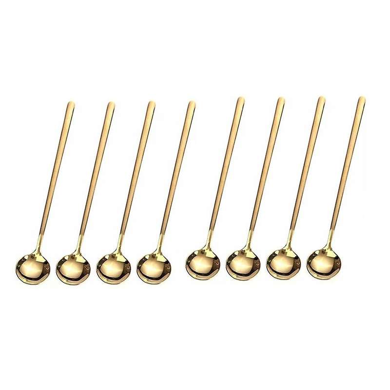8pcs 6.7 Inches Coffee Spoons, Long Handle,gold Teaspoons,gold Spoons