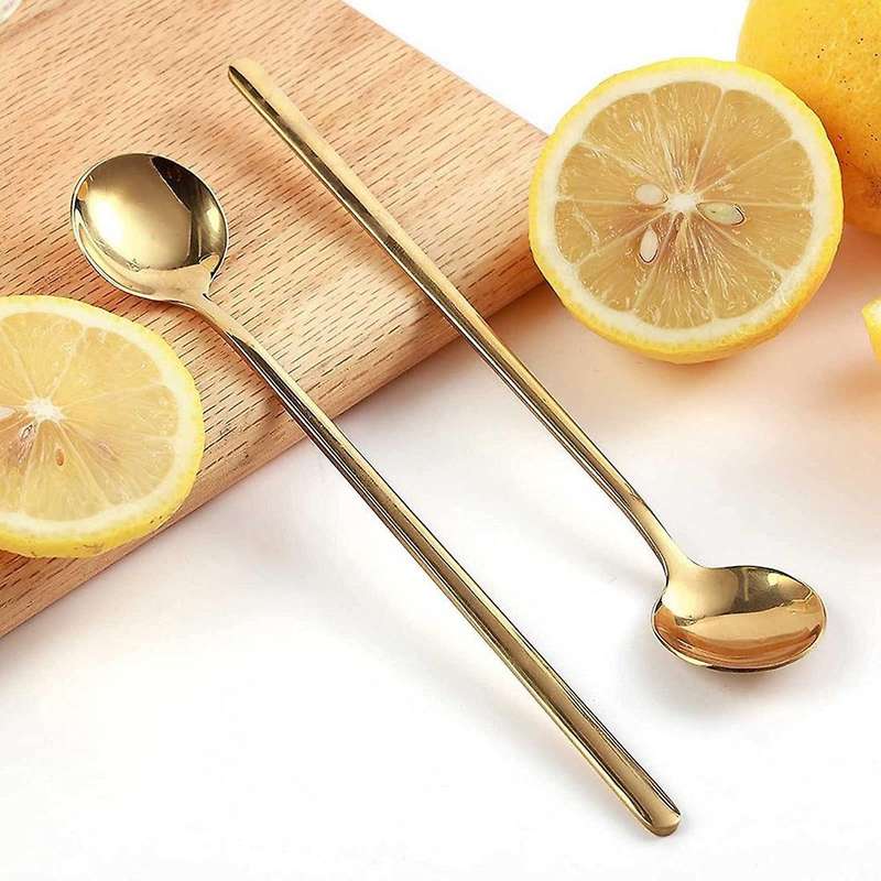 8pcs 6.7 Inches Coffee Spoons, Long Handle,gold Teaspoons,gold Spoons
