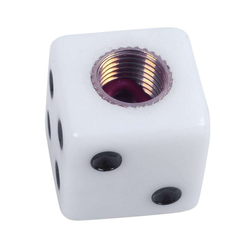 4 Pcs Car Vehicle Dice Design Tire Valve Wheel Stem Caps Covers