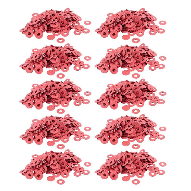 2000 Pcs 3x8x0.7mm Insulated Fiber Insulating Washers Spacers Red