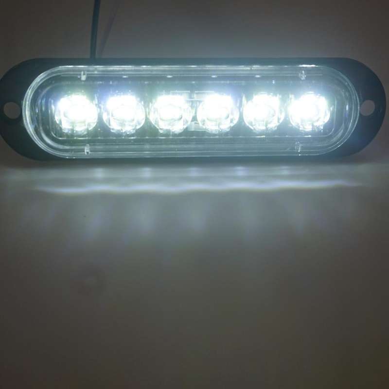 4pcs 6led Led Light Head Emergency Beacon Hazard Warning Light White