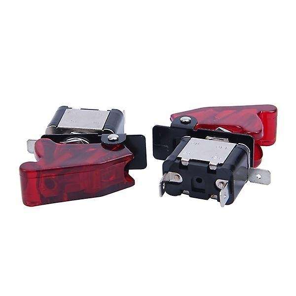 2pc Red Led Spst Toggle Rocker Switch Control On/off 12v 20a
