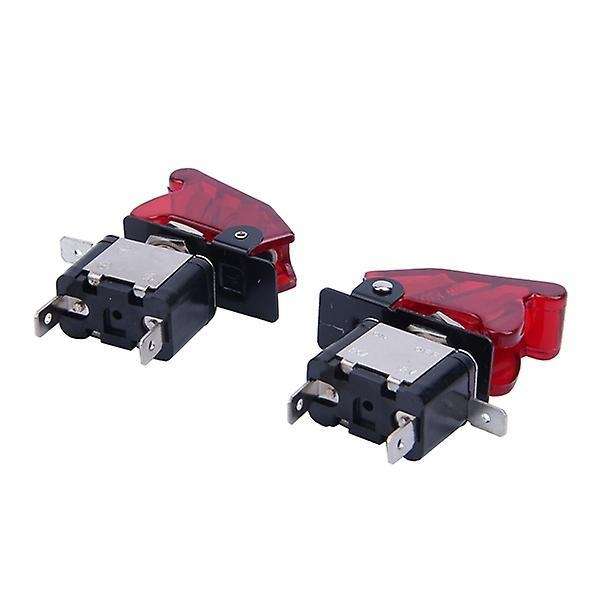 2pc Red Led Spst Toggle Rocker Switch Control On/off 12v 20a
